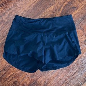True navy high rise speed up shorts 2.5”